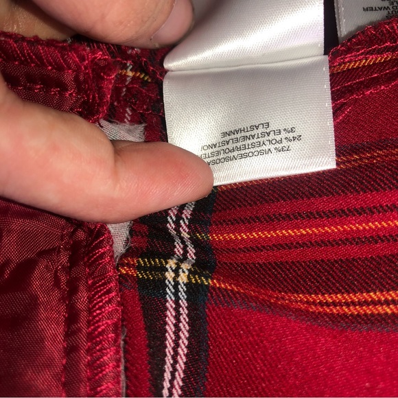 BNWT! Anne Klein Red Tartan Plaid Stretch Jacket - Picture 4 of 4